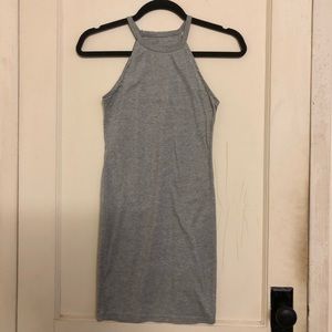 Grey halter bodycon dress